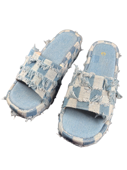 Denim Dreamz Platform Mules