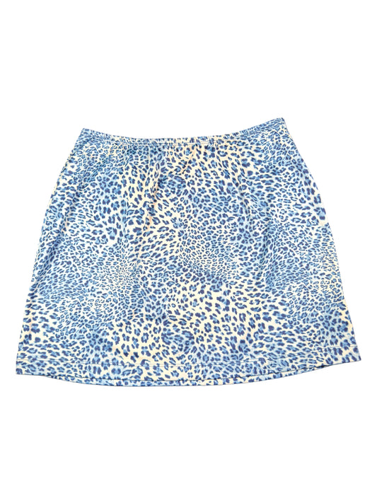 Blue Leopard Mini Skirt